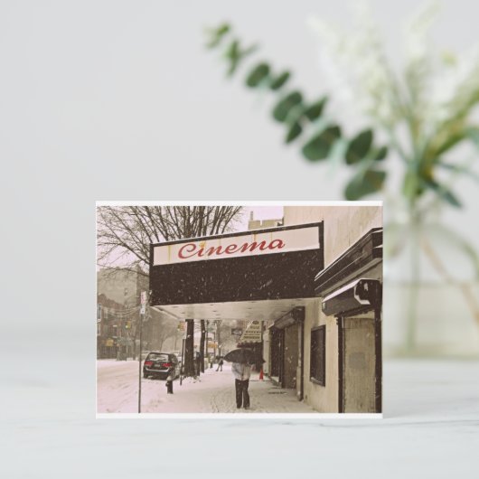 Schneetag im Kino Postkarte (Stehend Vorderseite)