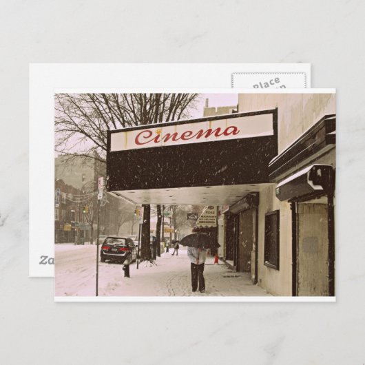 Schneetag im Kino Postkarte (Vorne/Hinten)