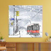 Schneetag in Toronto Leinwanddruck (Insitu (Wohnzimmer))