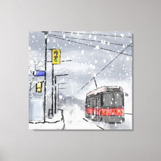 Schneetag in Toronto Leinwanddruck