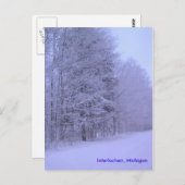 Schneetag, Interlochen, Michigan Postkarte (Vorne/Hinten)