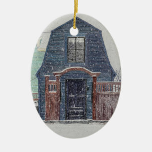 Schneetag Keramik Ornament