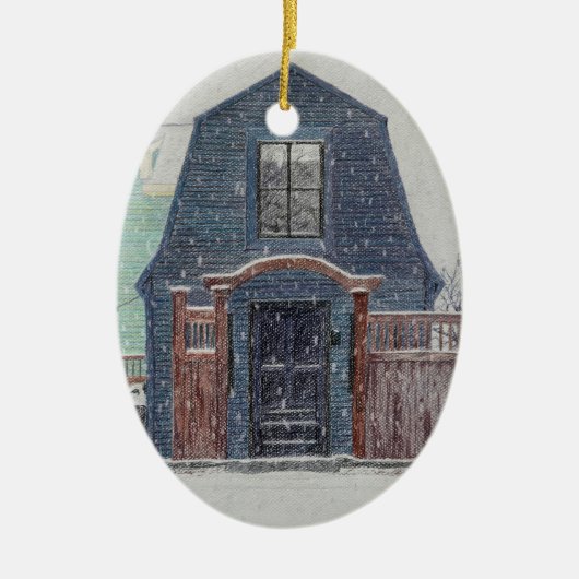 Schneetag Keramik Ornament (Vorne)