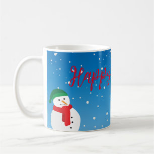 Schneetag mit Schneemann und Schneeflocken Kaffeetasse