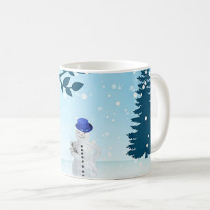 Schneetag mit schneeweißem und Weihnachtsbaum Kaffeetasse