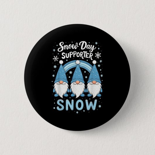 Schneetag Niedlicher blauer Regenbogen Gno Button (Vorderseite)