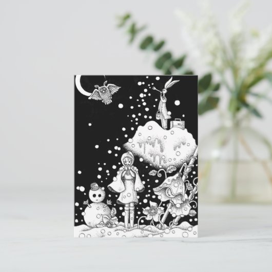 Schneetag Postkarte (Stehend Vorderseite)