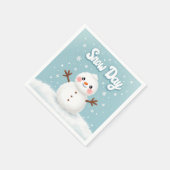 Schneetag Schneemann Winter Serviette (Ecke)