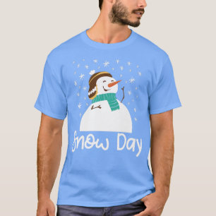 Schneetag Sonniger Schneeflocken Lover Schneemann T-Shirt
