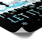 Schneetag-Unterstützer lassen es Niedlichen blauen Poster (Ecke)