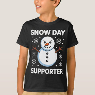 Schneetag Unterstützer Schnee Schneeflocke Schneem T-Shirt