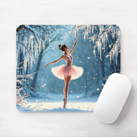 Schneetanz Ballerina Winter Beauty Art Mousepad (Mit Mouse)
