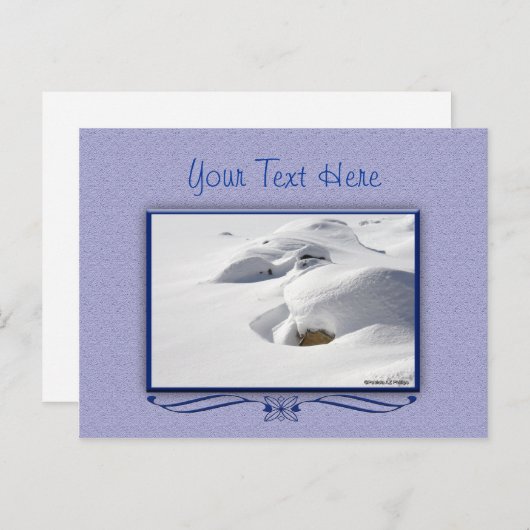 Schneetreiber über Steine Landschaftliches Foto fü Postkarte (Vorne/Hinten)