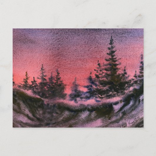 Schneeumgebung Drucken Postkarte (Vorderseite)