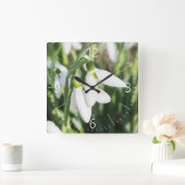Schneeverfahren-Blume Quadratische Wanduhr (Zuhause)