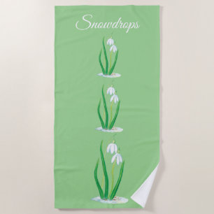 Schneeverfahren (Galanthus nivalis) Personalisiert Strandtuch