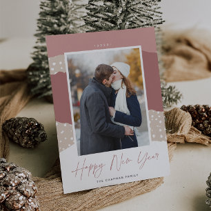 Schneeverwehung   Farbblock Vertikales Foto Neujah Feiertagskarte