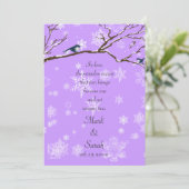 Schneevögel 2 Lavander Einladung (Stehend Vorderseite)
