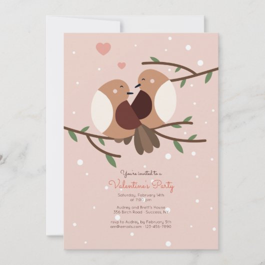 Schneevögel Einladung (Vorderseite)