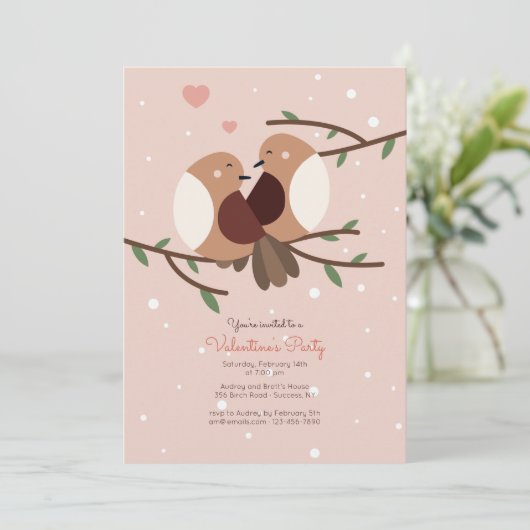 Schneevögel Einladung (Stehend Vorderseite)