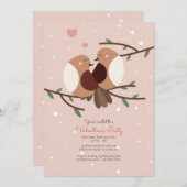 Schneevögel Einladung (Vorne/Hinten)