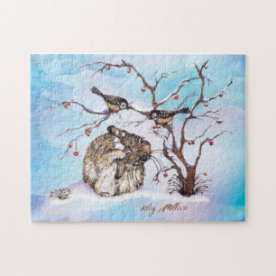 Schneevögel und sonnige Tiere Puzzle