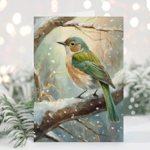 Schneevogel Winter Moderne Kunst Karte