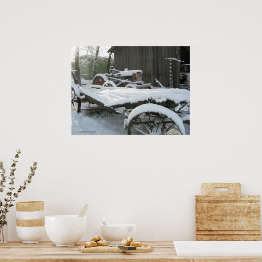 Schneewagen Poster (Küche)