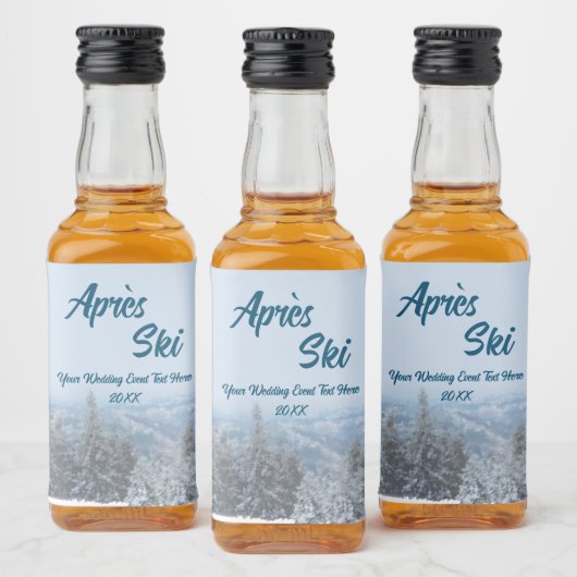 Schneewald Apres Ski Wedding Event Alkoholflaschenetikett (Flaschen)