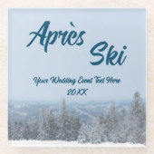 Schneewald Apres Ski Wedding Event Glasuntersetzer (Vorderseite)