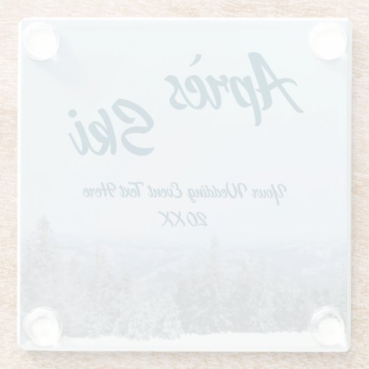 Schneewald Apres Ski Wedding Event Glasuntersetzer (Rückseite)