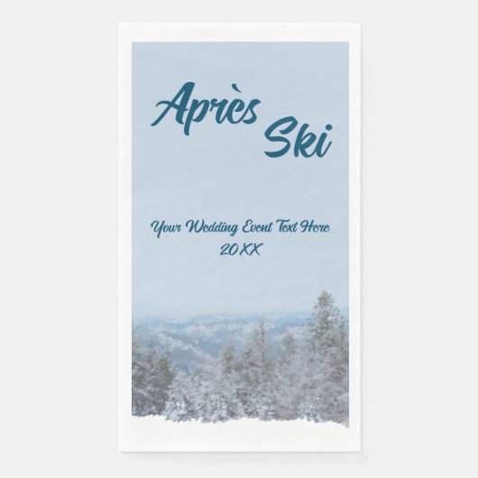 Schneewald Apres Ski Wedding Event Serviette (Vorderseite)