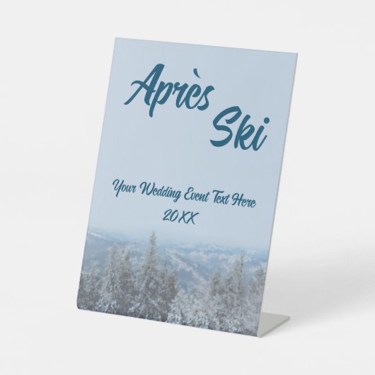 Schneewald Apres Ski Wedding Event Sockelschild (Vorderseite)