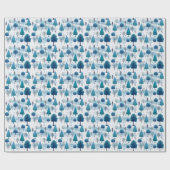 Schneewald Aquamarin Blauer Weihnachtsfest Geschenkpapier (Flach)