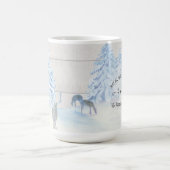 Schneewald Bäume Hirsch Weihnachten Rustikale Fami Kaffeetasse (Mittel)