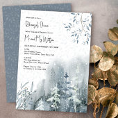 Schneewald Delikate Blätter Winterhochzeit Einladung