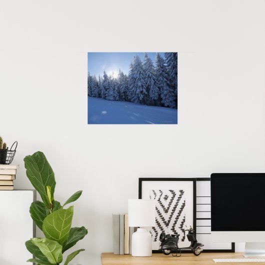 Schneewald im Berg Poster (Heimbüro)