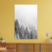 Schneewald in Nebel gewickelt Leinwanddruck (Insitu (Wohnzimmer))