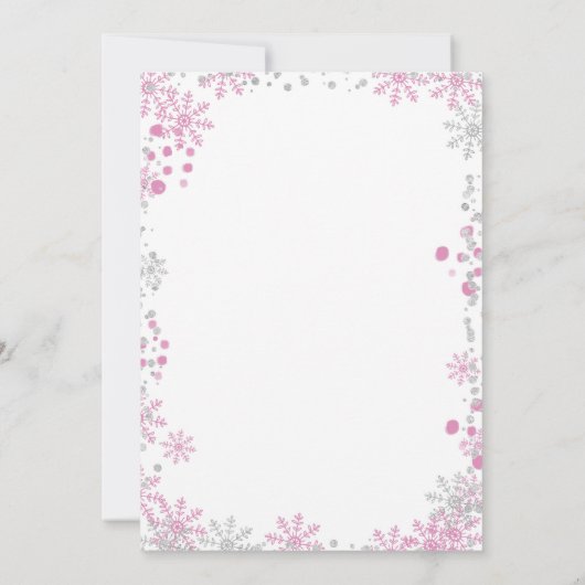 Schneewald Mädchen Dusche Einladung (Rückseite)