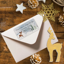 Schneewald mit einem Hirsch Weihnachten