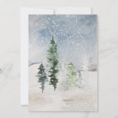 Schneewald mit einem Hirsch Weihnachten Karte (Rückseite)