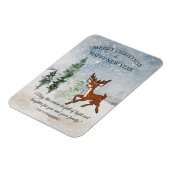 Schneewald mit einem Hirsch Weihnachten Magnet (Linke Seite)