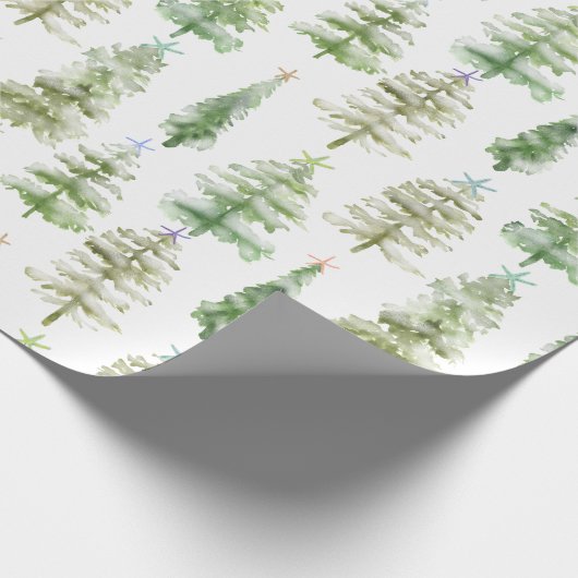 Schneewald mit Starfish gekrönt Geschenkpapier (Ecke)