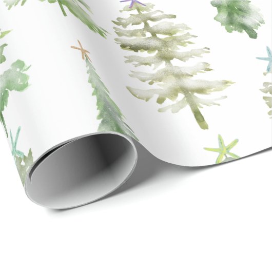 Schneewald mit Starfish gekrönt Geschenkpapier (Rolleneckpunkt)