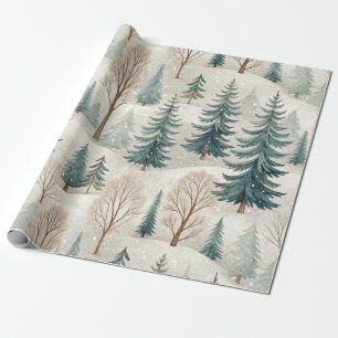 Schneewald-Muster – Friedliche Winterlandschaft Geschenkpapier