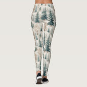 Schneewald-Muster – Friedliche Winterlandschaft Leggings (Rückseite)
