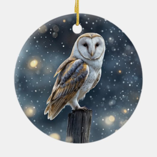 Schneewald oder Weihnachten Keramik Ornament (Hinten)