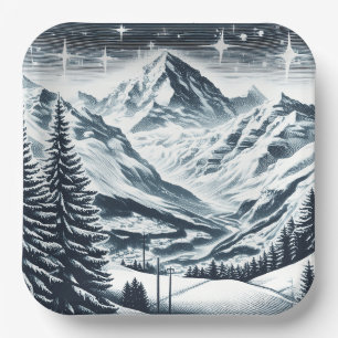 Schneewald Pappteller