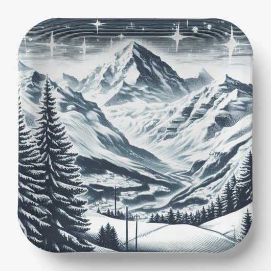 Schneewald Pappteller (Vorderseite)