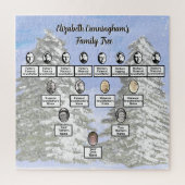 Schneewald Pine Trees Oval Fotos Puzzle (Vertikal)